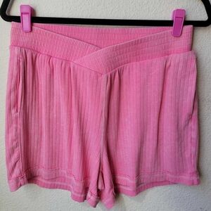 White Birch Pink Ribbed Women Shorts